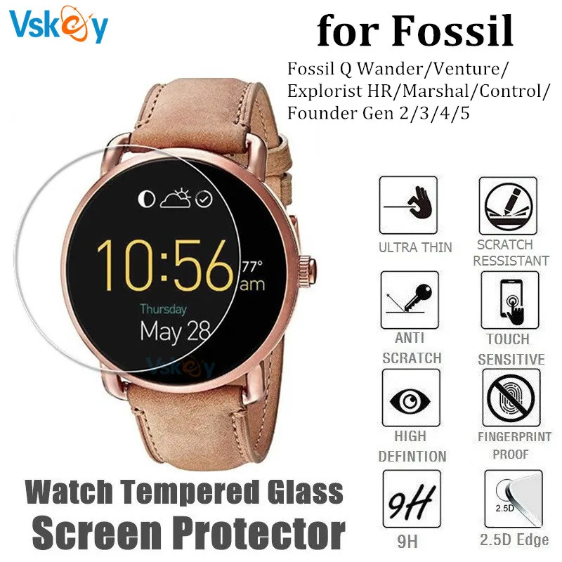 Закаленное стекло для Fossil Q Wander/Venture/ Explorist HR/Marshal/Control/Founder Gen 2/3/4/5 10 шт. защита