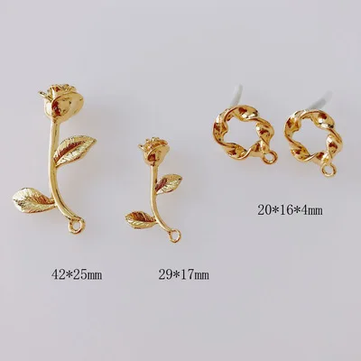 

10pcs/LotDIY Jewelry Accessories Wholesale Personality Versatile Three-Dimensional Rose Earring The Temperament Of Earpiece Gift