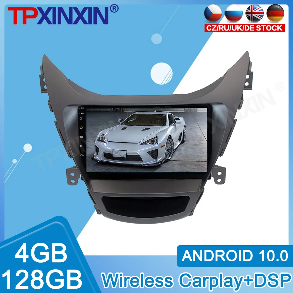

Автомобильный мультимедийный плеер на Android 10 для HYUNDAI Elantra 2011-2013, с сенсорным IPS экраном, радио, с системой GPS навигации DSP Carplay