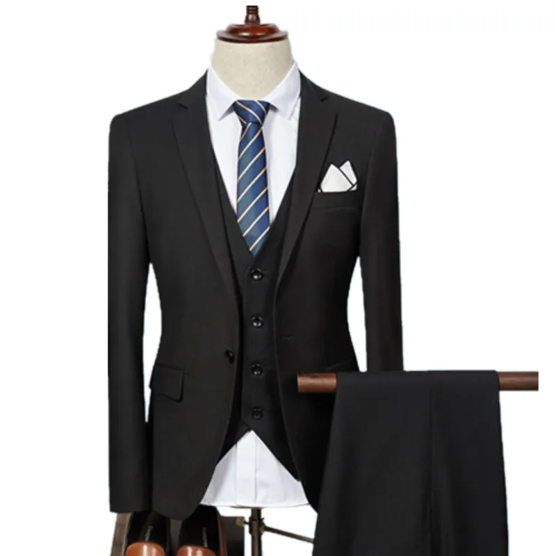 

Jacket Pant Vest / Nice Vogue Men Business Suits Three Piece Sets / Male Wedding Dress Suit Blazers Coat Trousers Waistcoat