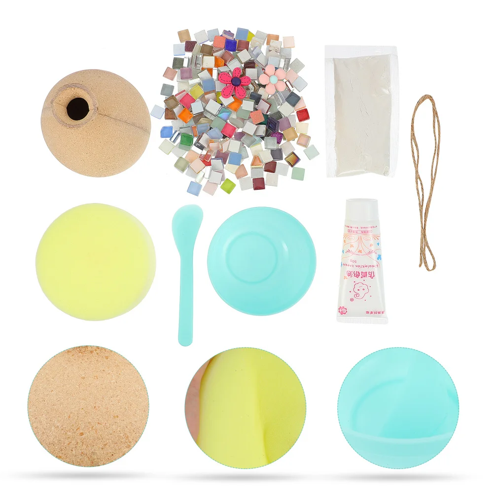 

1 Set DIY Mosaic Vase DIY Flower Pot Material Wooden Kid