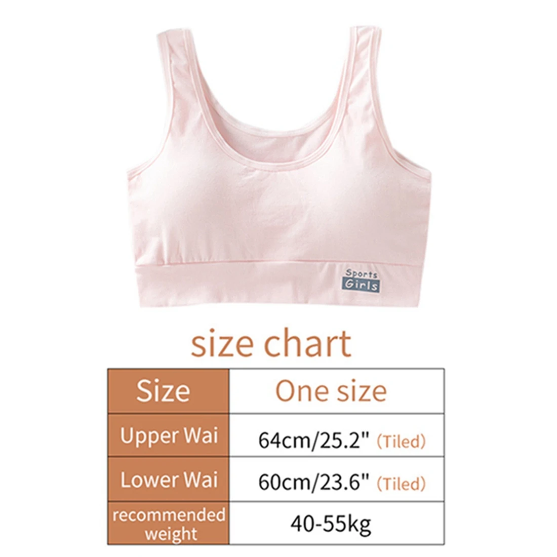 

4pcs/lot Girl's Sport Bras Teenager Training Bra Clothing 9-18 Years Adolescente Kids Underwear Push Up Teens Bra with Chest Pad