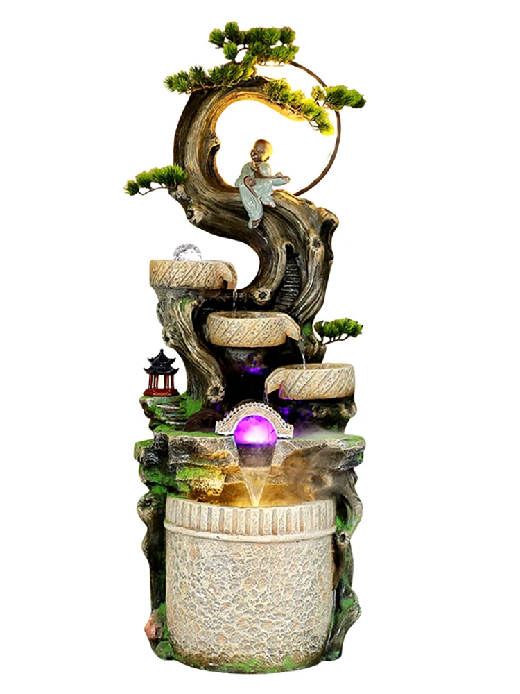 

Make a Fortune as Endless as Flowing Water Decoration Circulating Water Fountain Hallway Transfer Fengshui Ball Floor Humidifier