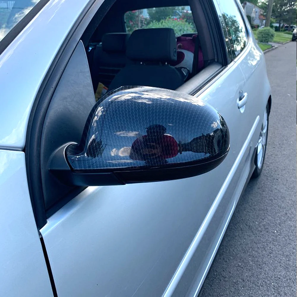 

ABS carbon black Mirror Cover Rearview Side Mirror Cap For VW Volkswagen Passat B6 R36 Golf 5 Jetta MK5