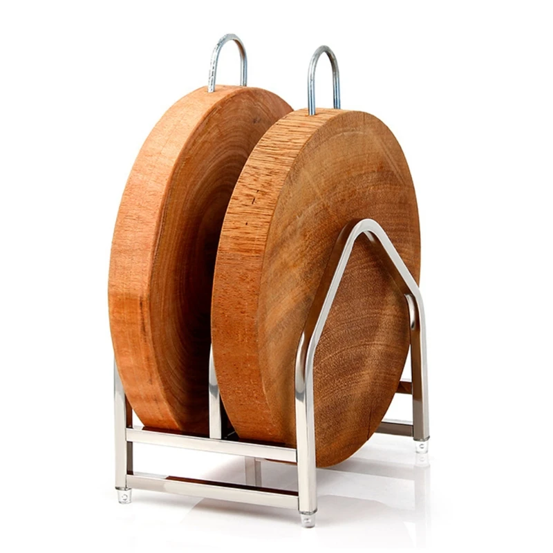 

Stainless Steel Double-layer Pot Lid Holder Durable Cutting Board Rack Kitchen H051