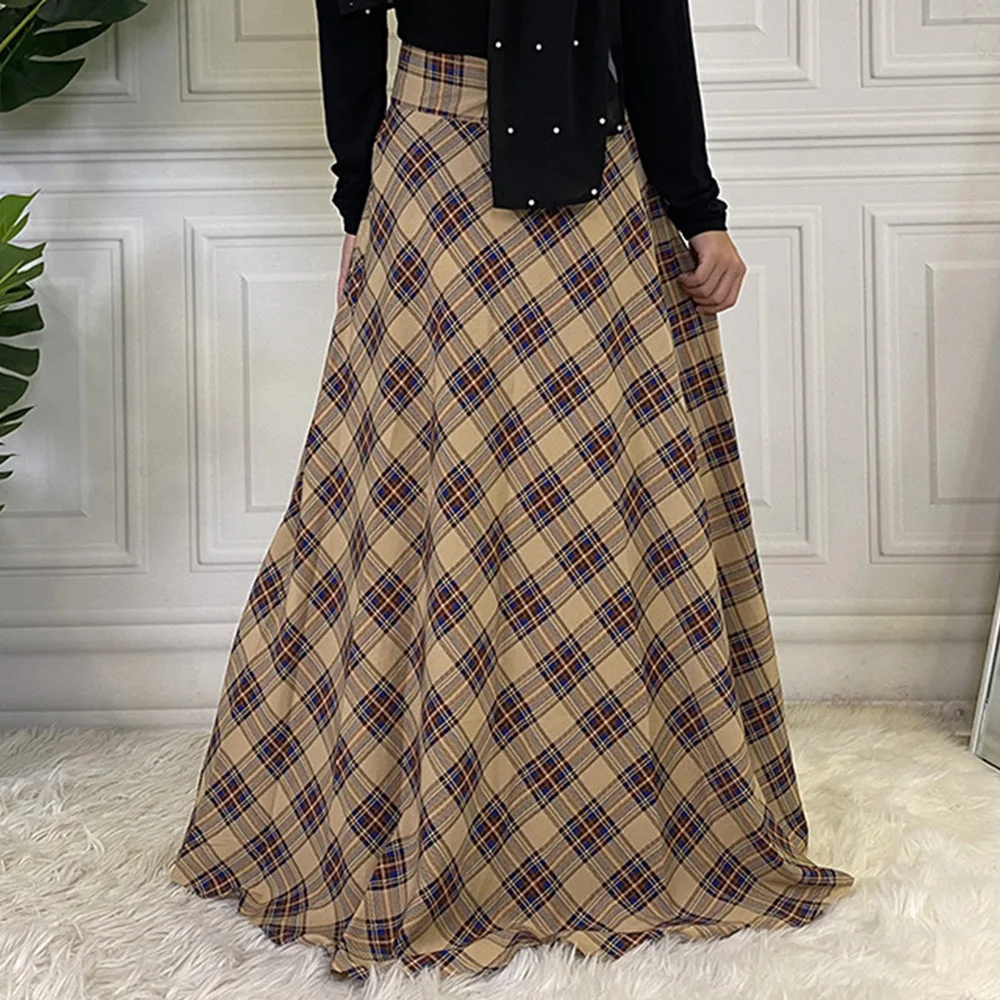 

Muslim Skirt Fashion Retro Loose Casual 2021 Spring Summer Lattice High Waist Thin Designer Creative Best Sellers Oversize