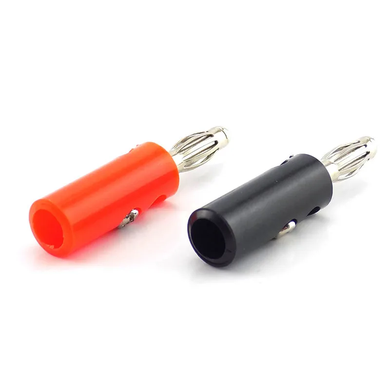 

10pcs Audio Speaker Screw 4mm Banana Nickel Plated Iron Plastic Cover Plugs DIY Connectors Black Red Electrical