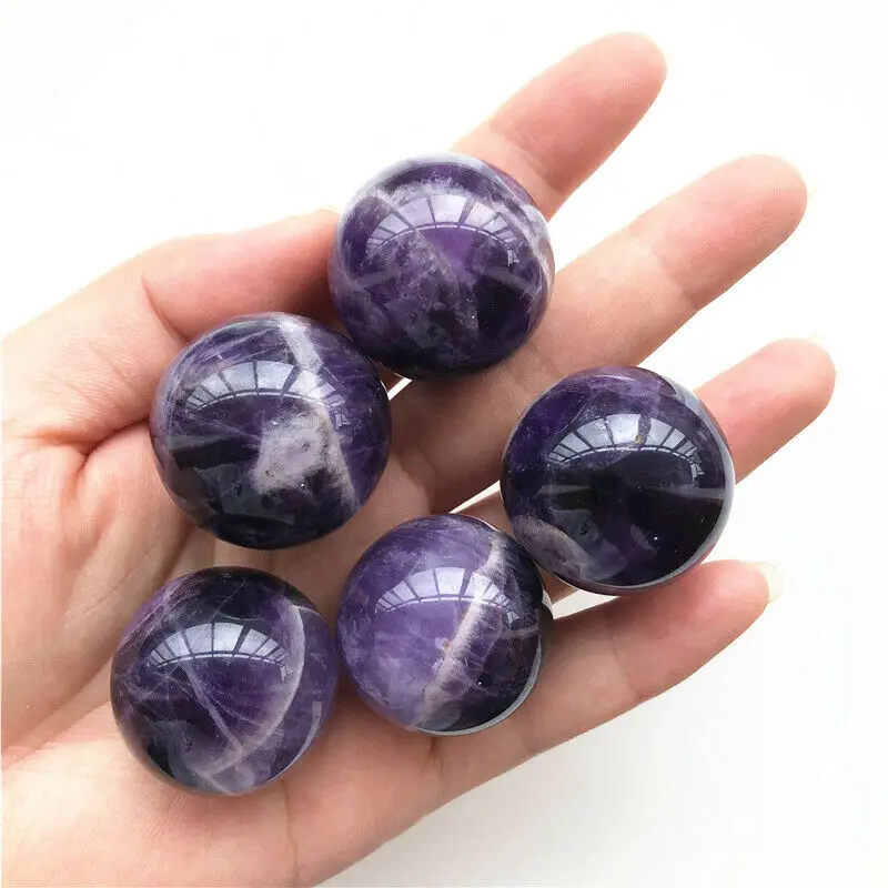 

1pc 26-30mm Natural Dream Amethyst Quartz Sphere Cluster Crystal Ball Healing Decoration Natural Quartz Crystal Sphere Ball