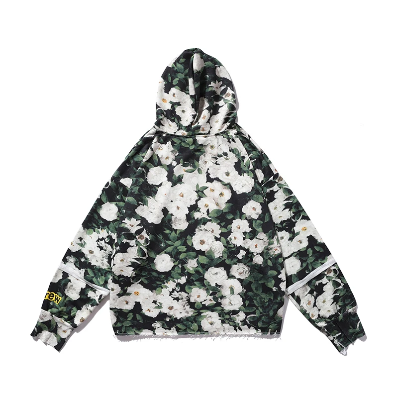

Autumn fashion Boutique Men's Hoodie, Young Men And Women Maple Leaf Rose Print Sweaters , Casual Loose Street Couples Wear