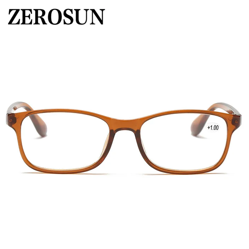 Zerosun очки для чтения мужчин и женщин TR90 Ультра светильник диоптрий
