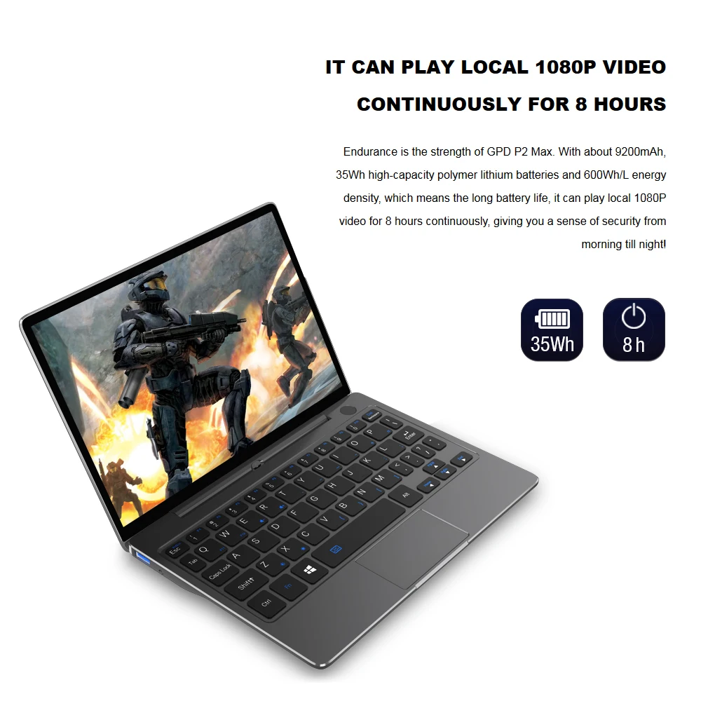 GPD P2 MAX 8,9 дюймов Нетбук планшетный ПК Windows 10 Intel Celeron 3965Y ноутбук 8 Гб 256 ГБ 2,4 г и 5 г WiFi BT 4,2 сенсорное управление