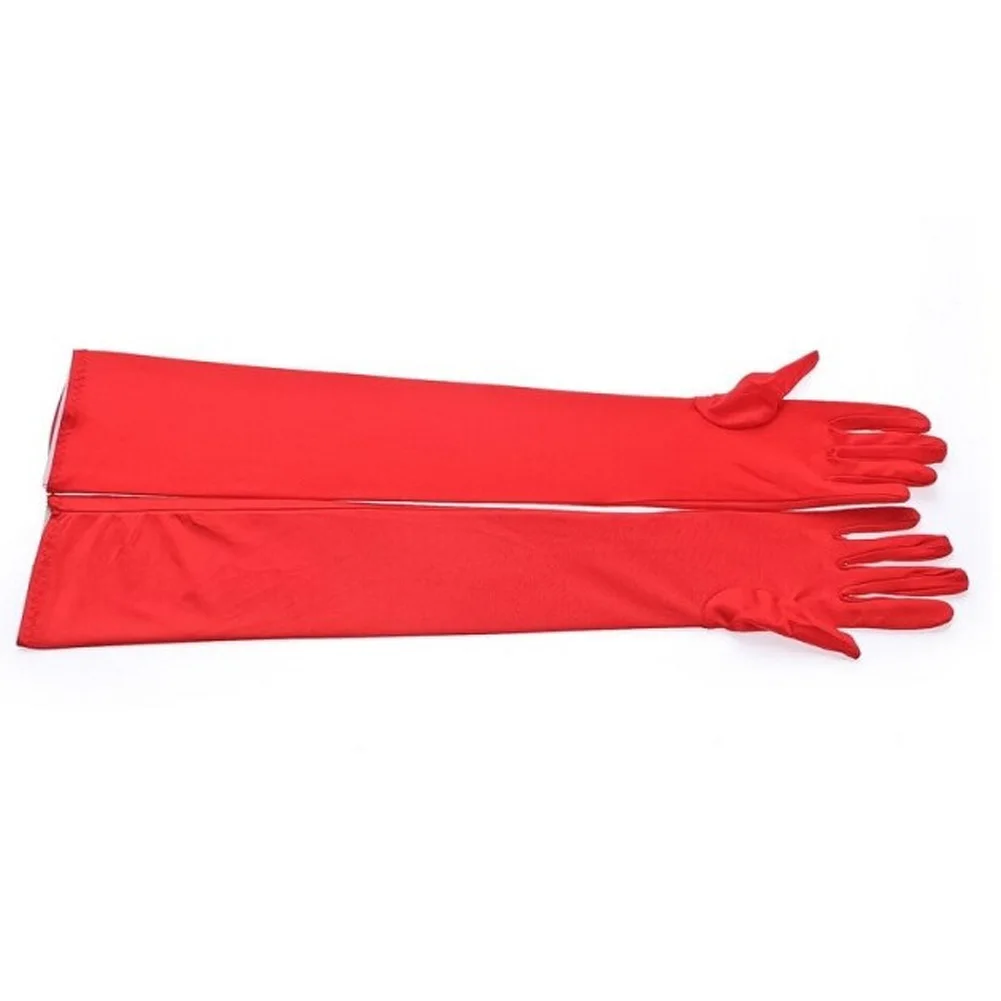 

5 Colors 1 Pair Chic Lady Womens Party Fancy Opera Prom Long Satin Stretch Gloves