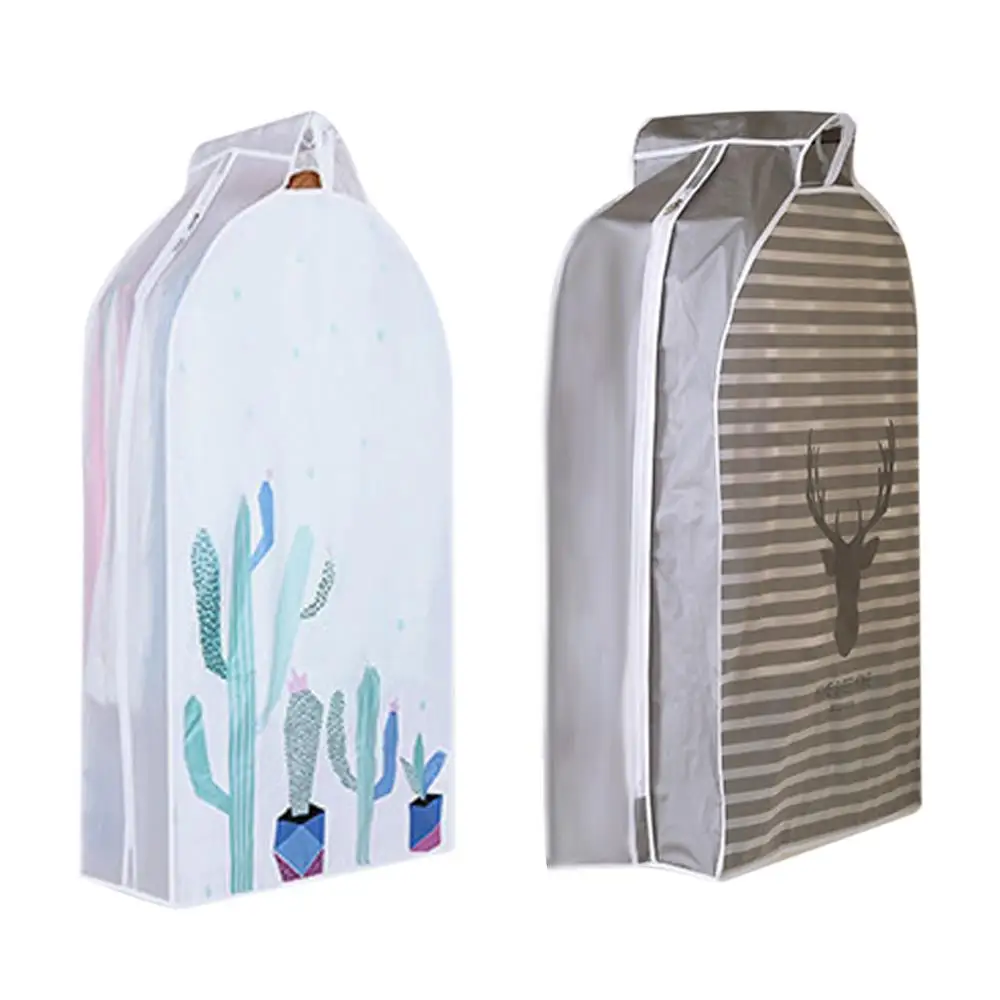 

Durable Zipper Wardrobe Storage Bag Coat Dust Cover Hanging Dress Suit Dustproof Breathable PEVA Home Clothing Garment