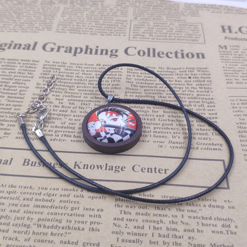 2021 Demon Slayer Japanese Anime Rope Pendant Necklace Black Wood Wooden Gift For Girls Women Birthday Party Drop Shipping GMZR | Украшения
