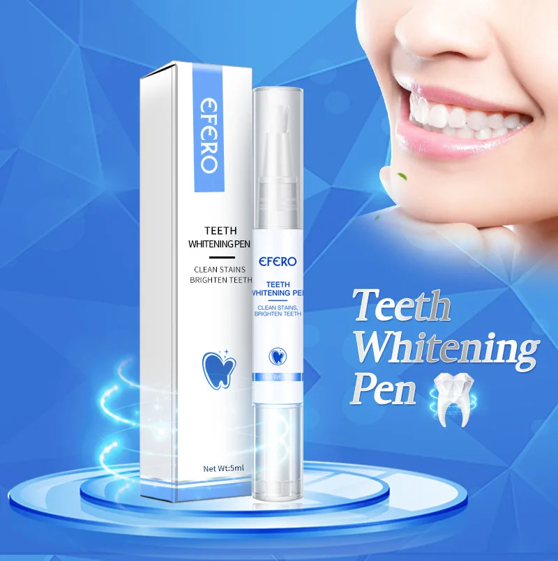 

EFERO White Teeth Whitening Pen Tooth Gel Remove Tea Coffee Smoke Stains Dental Tool Fresh Oral Air Serum Dental Hygiene Pen 5ml