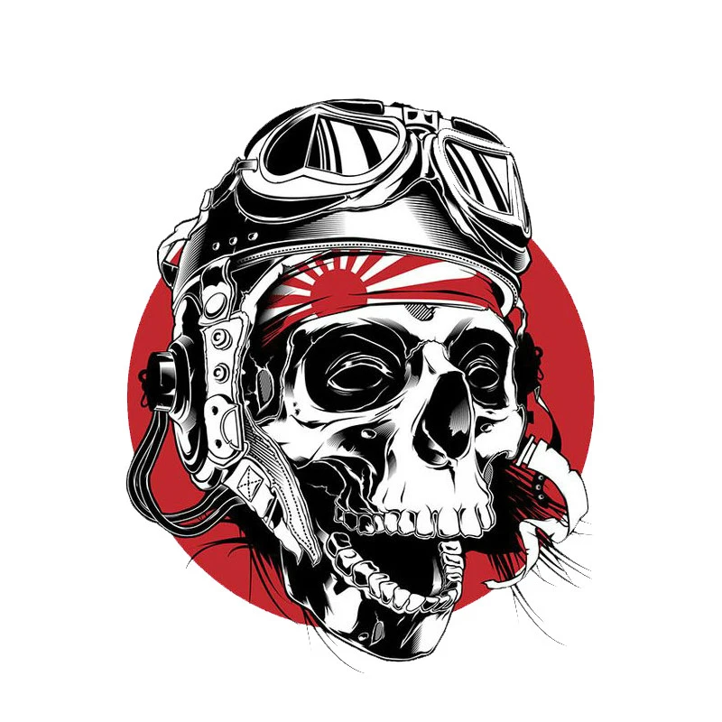 

Popular Personality Skull Skull Vinyl Sticker Laptop Travel Bag Vinyl Helmet Decal Japanese Skull Accessories Waterproof PVC