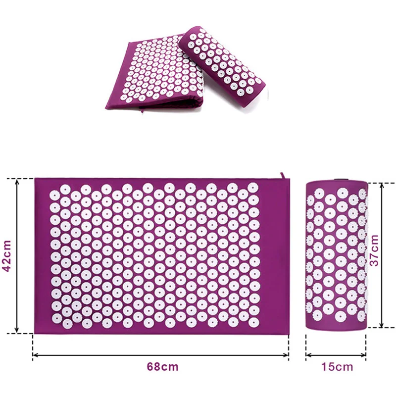 

Massage Cushion Yoga Acupressure Mat and Pillow Set Relieve Stress Pain Mat Body Massage Mats With Bag