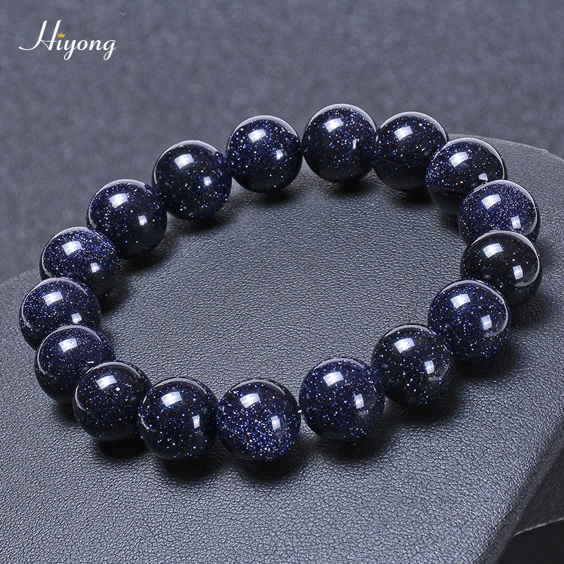 

2019 Fashion 8-12mm Natural Blue Sandstone Beads Bracelet Solar System Braceles Jewelry Gift For Women Men Lover