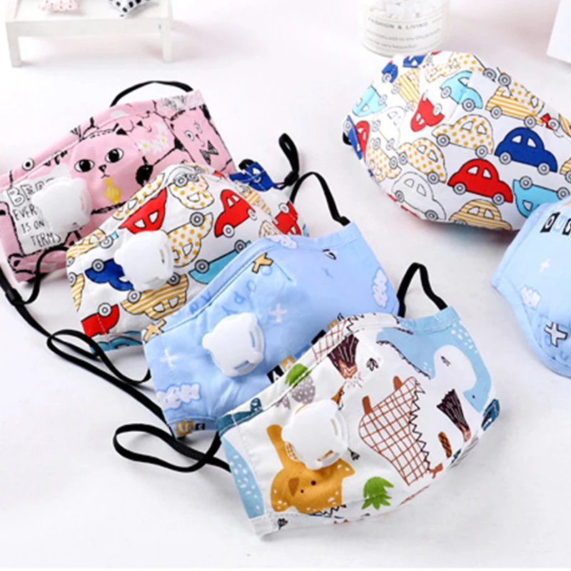 Детская Пылезащитная хлопковая мультяшная маска для рта респиратор с фильтром