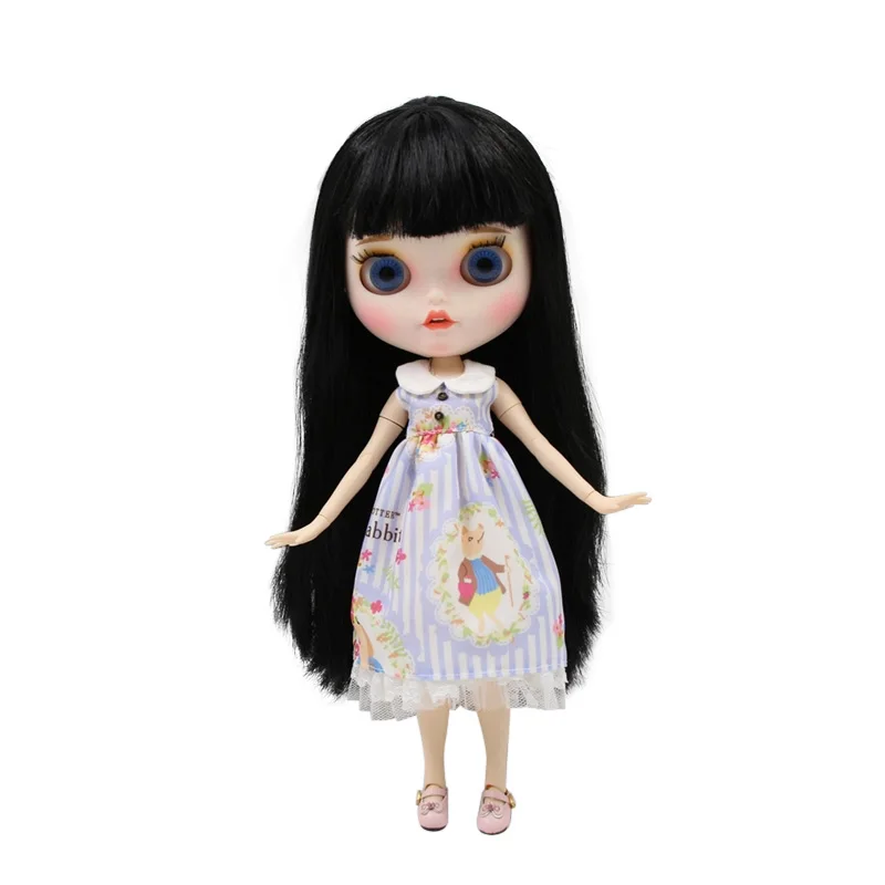 Шарнирное тело ICY 1/6 bjd 19 230BL117 длинные черные прямые волосы новое матовое лицо с