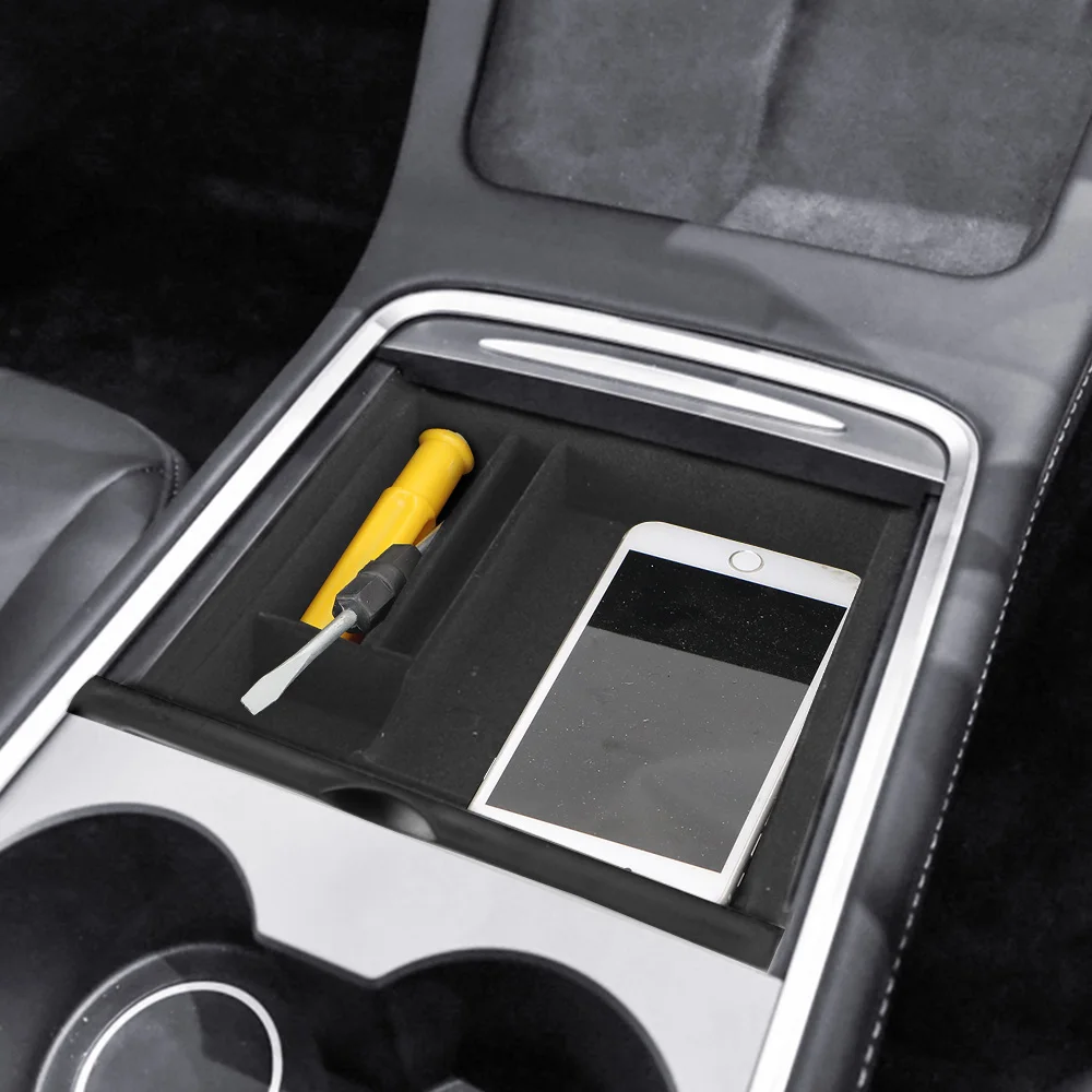 

LEEPEE Flocking Organizer Containers Car Interior Car Central Armrest Storage Box Accessories Center Console Holder