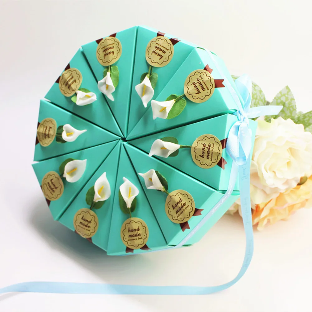 10 шт. бумажная коробка для конфет в форме торта свадебные подарочные коробки