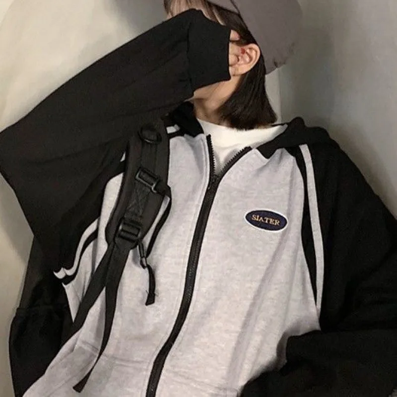 

hoodie sweatshirt fat lazy baseball uniform wind outport casual sport long-sleeved fleece female students