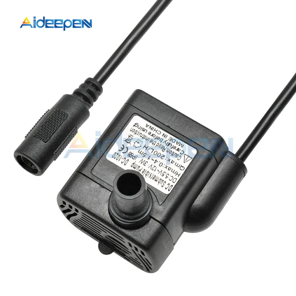 DC 12V 3W DC-1020 Mini Micro погружной водяной насос 1 5 л/ч м аквариумный для фонтанов и прудов