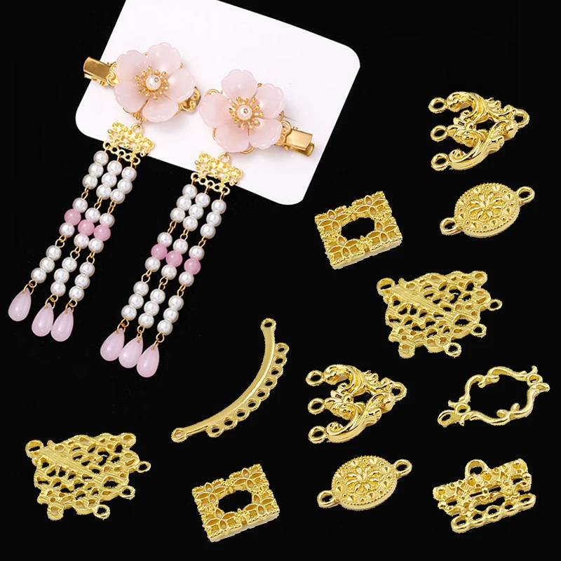 

Заколка для волос Hanfu в старинном стиле, ручная работа, прямоугольный сплав