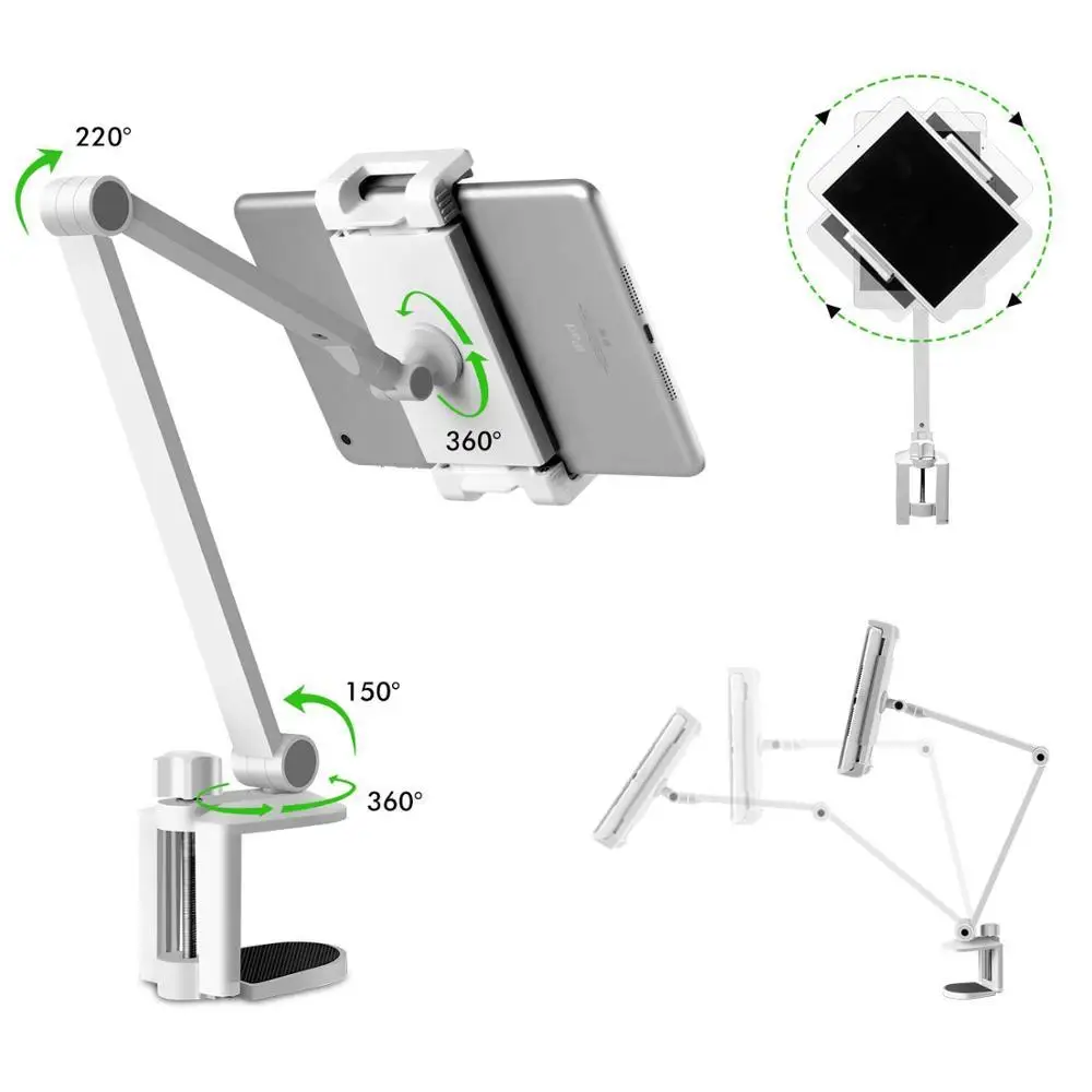 Online Supporto Per Tablet Supporto Per Telefono Cellulare Girevole A Braccio Lungo Supporto Per Tablet Regolabile In Lega Di Alluminio Ad Altezza/angolo Per IPad Da 4-13''