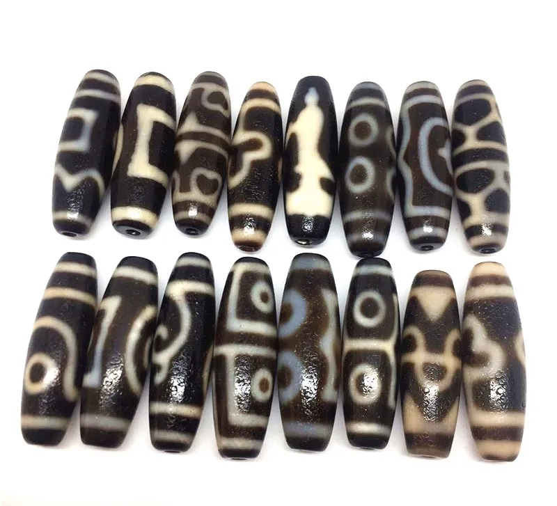 

1pcs 1 lot Magic Natural Agate Stone Oily and Baojiang Surface Different Patterns Tibetan Dzi Beads Powerful Totems Great Gifts