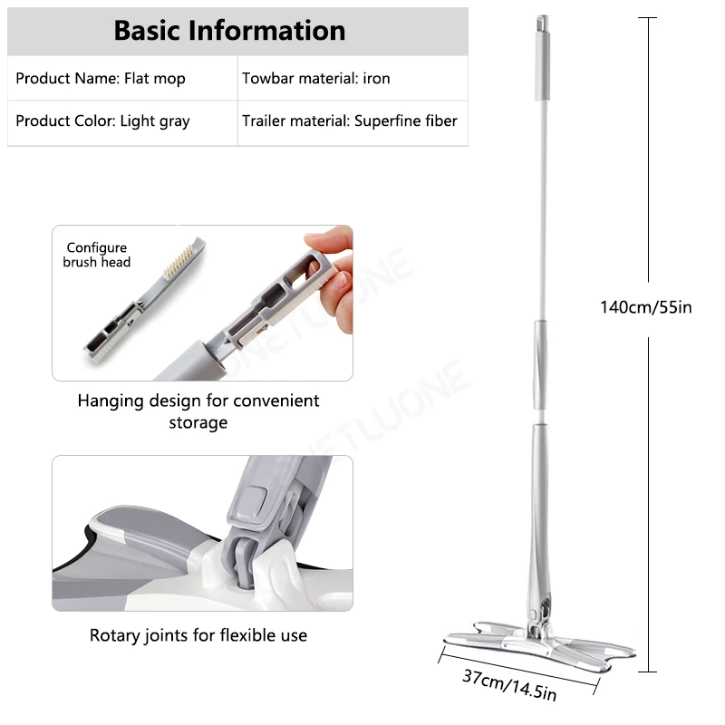 Congis X-type Microfiber floor mop with 3pcs cloth replace Hand-free wash flat Manual Extrusion Household Cleaning Tools | Дом и сад