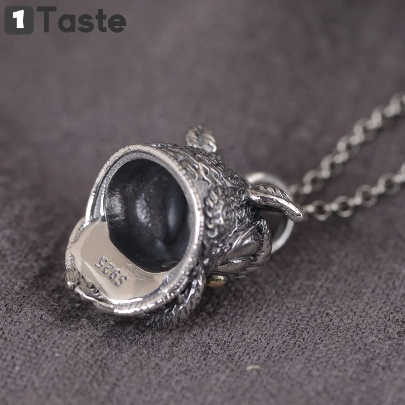 

ONE TASTE 925 Sterling Silver Thai PIXIU Pendant For Men Fashion Vintage Lucky Pendants Without Chain Punk Jewelry Gift