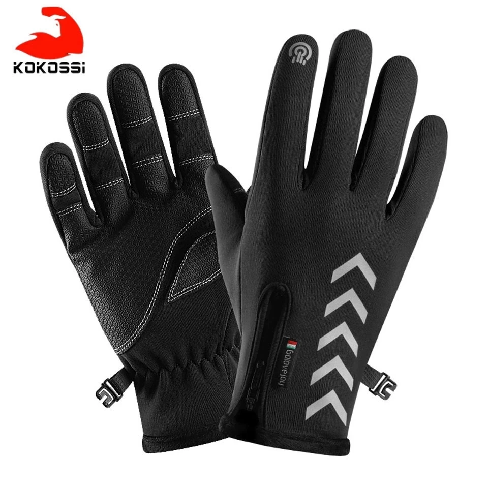 

Уличные зимние теплые перчатки для рыбалки KoKossi с сенсорным экраном, для велоспорта, велосипеда, лыж, спорта, мотоцикла, для мужчин и женщин