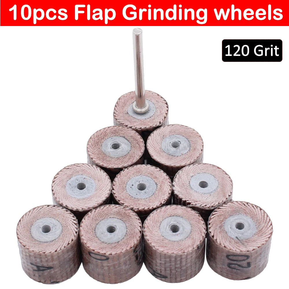 

10Pcs Flap Wheel Sandpaper Sanding Polishing Wheels Sanding Disc For Dremel Rotary Tool 120 Grit