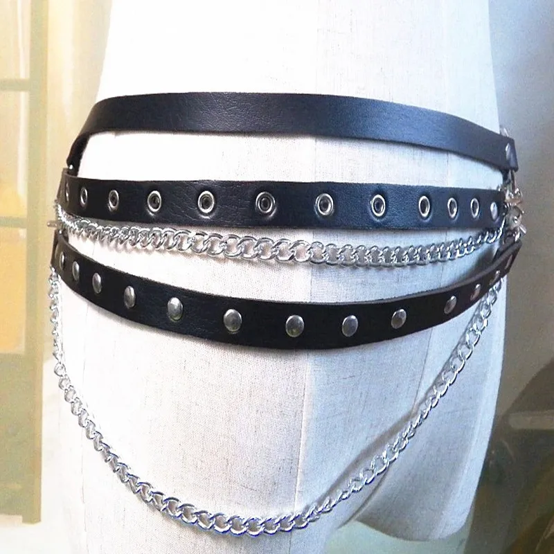 Ремень женский кожаный в стиле Харадзюку с большим уплотнительным кольцом