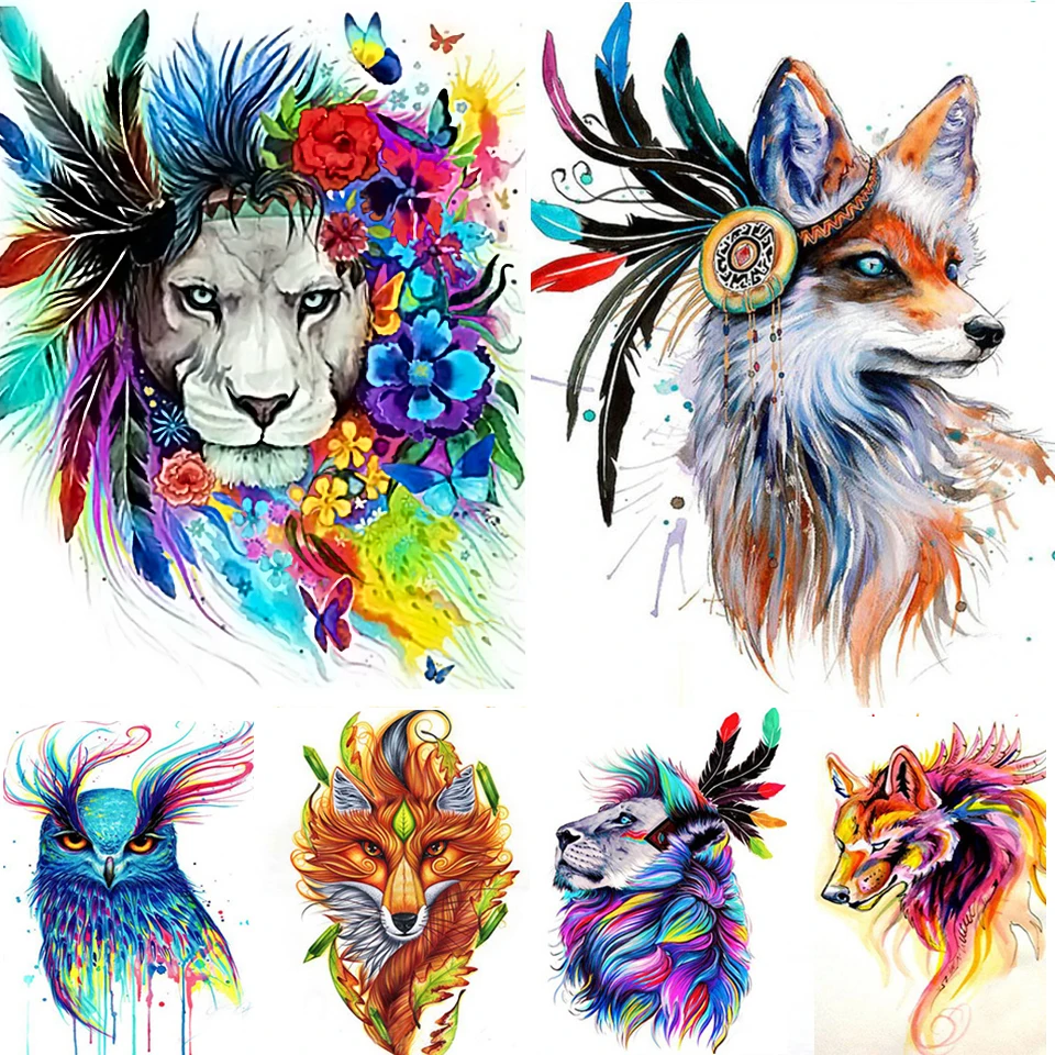 

5D DIY Colorful Animal Lion Fox Picture Diamond Painting Diamond Mosaic Cross Stitch Full Brick Embroidery Handmade Home Decor