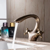 european style antique brass basin hot and cold faucet single lever double open above counter basin under counter basin faucet