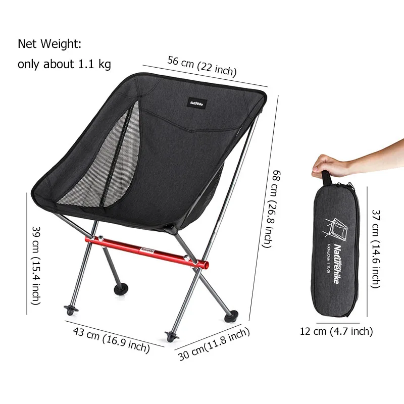 구매 네이처하이크 낚시 의자 휴대용 접이식 캠핑 의자 초경량 접이식 비치 의자 야외 배낭 피크닉 의자 YL05