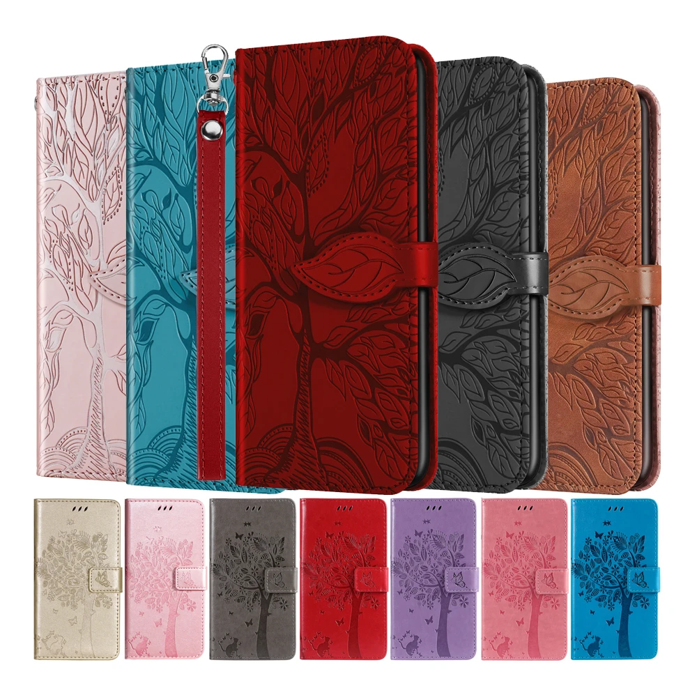 

3D Tree Flip Leather Case For Xiaomi POCO M3 X3 Redmi 9A 9C 9T 10X K30 Note 9 Pro 9T 10 9S Leather Card Slot Stand Wallet Cover