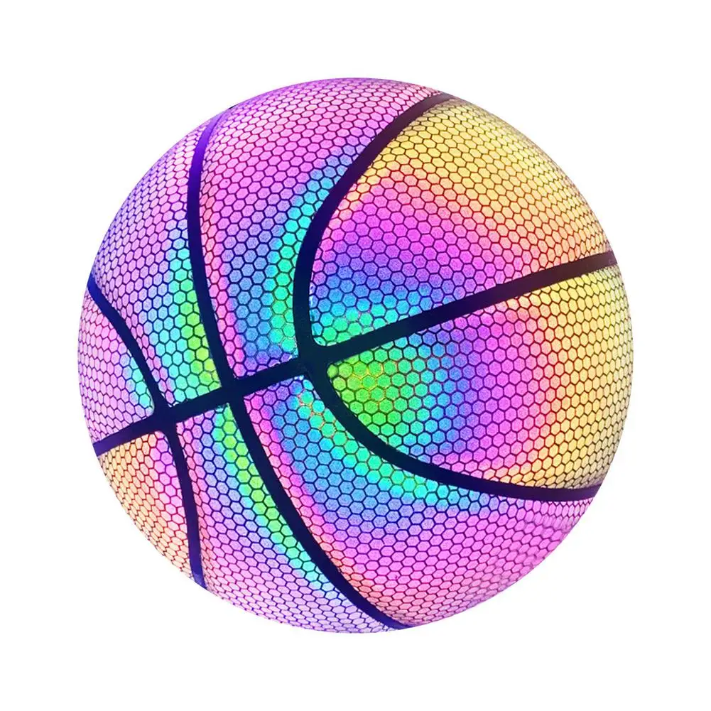 Luminous Basketball - Bright Reflective Night Game Street PU Glowing Basketball - Glow In The Dark Basketball With Ball Bag Inf