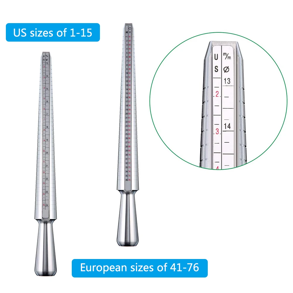 

Серебряное кольцо-размер r измерительный инструмент размер пальца измерительная палка металлическое Кольцо оправка Размер США набор 1-13 из ...