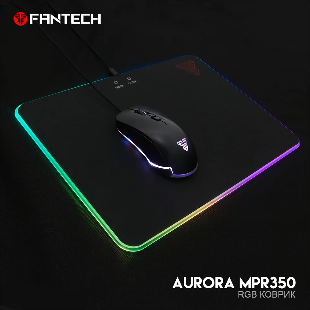FANTECH MPR350 акриловый игровой коврик для мыши RGB Противоскользящий натуральный каучук и гладкая поверхность Большой Коврик Для Мыши для ПК ноутбук для геймеров