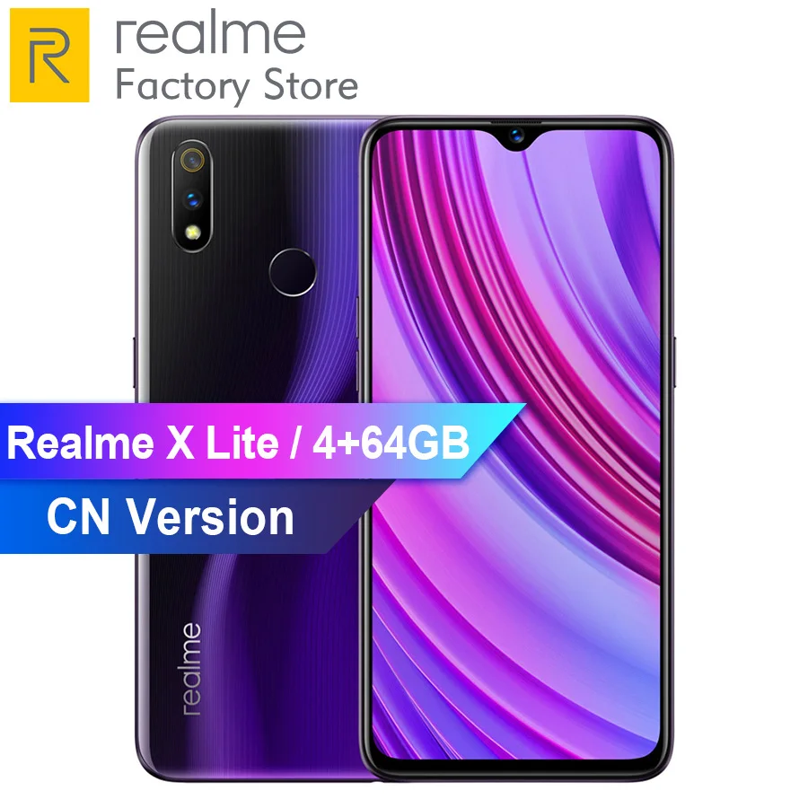OPPO Realme X Lite Snapdragon 710 Android 9,0 6," 4/6 ГБ ОЗУ 64/128 Гб ПЗУ 25мп отпечаток пальца флэш-зарядка 3,0 4G LTE мобильный телефон