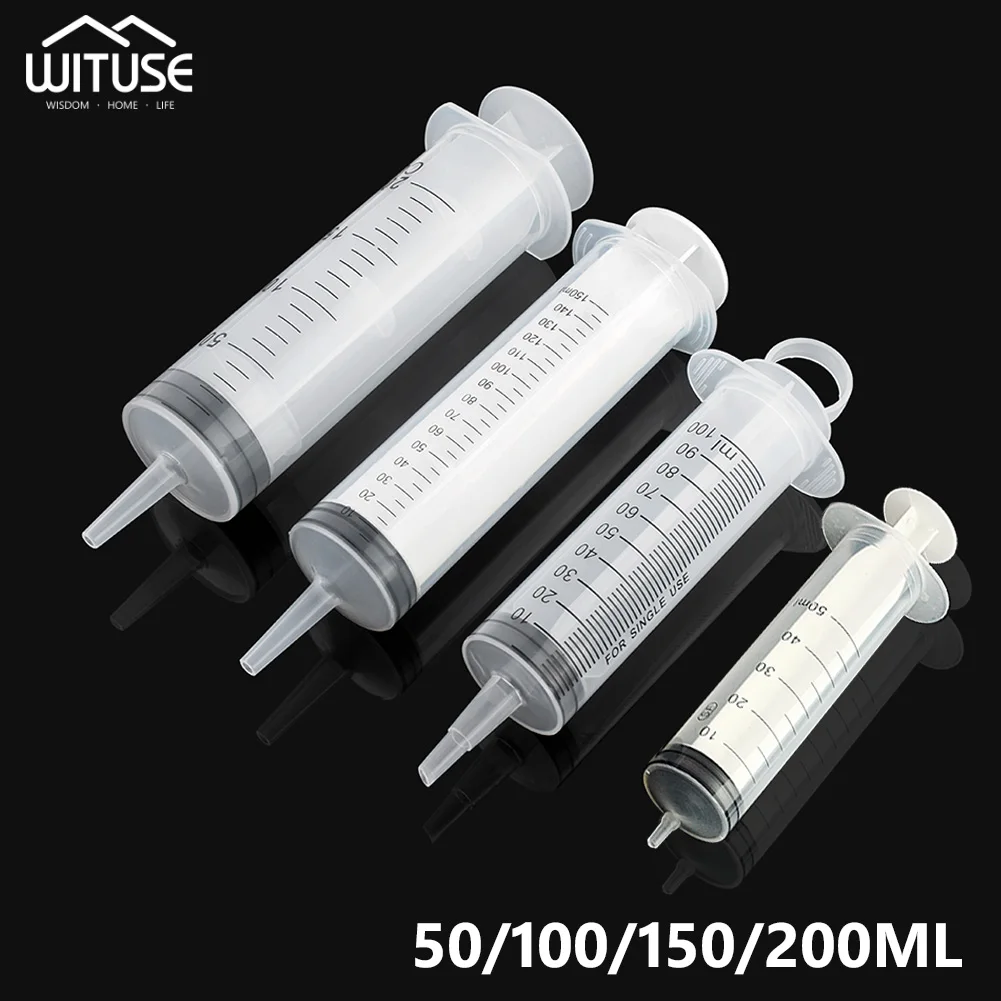 50ml-200ml Nutrient Sterile Health Syringe Measuring Tools Big Large With hose Cat Dog Feeding Plastic Reusable Nutrient Syringe