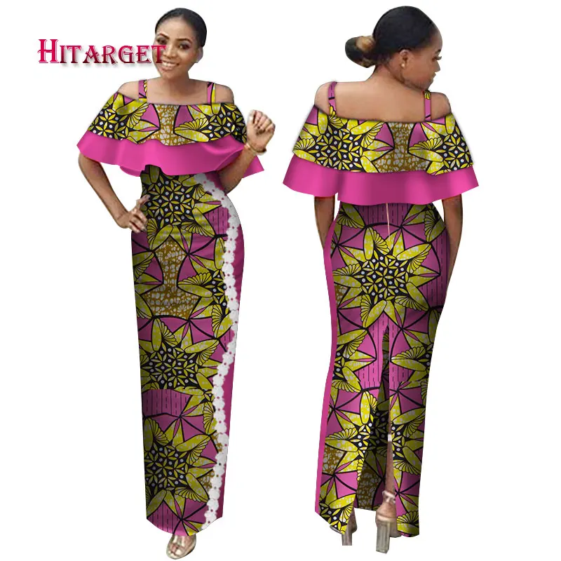 Модные африканские платья для женщин базин богатые сексуальные с вырезом