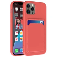 candy color card bag holder soft silicone phone case for iphone 11 13 12 pro max mini xs xr x 8 7plus se shockproof wallet cover