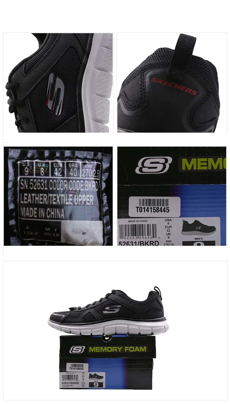 Skechers/обувь для мужчин; Повседневная Удобная обувь; сетчатые кроссовки; дышащая прогулочная обувь для мужчин; высокое качество; 52631-BKRD
