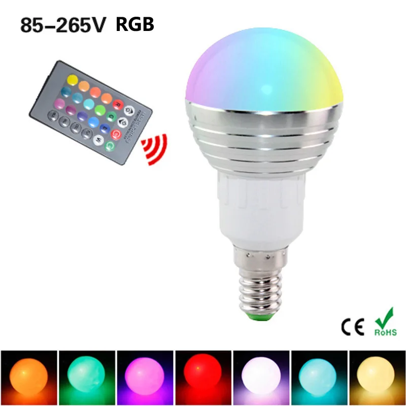 85 265 в E27 E14 смена 16 цветов RGB волшебная лампа дистанционный умный светильник с