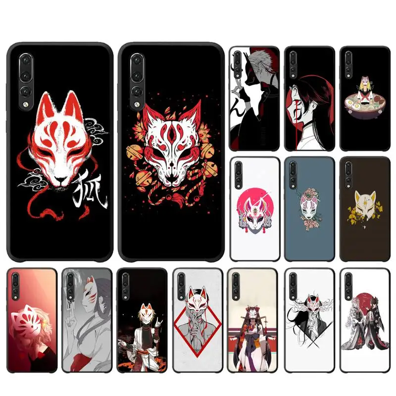 

TOPLBPCS Japanese Style Anime Fox Phone Case For Huawei Y6 2018 Y7prime2019 funda Case for Y8p Y9 2019 Capa